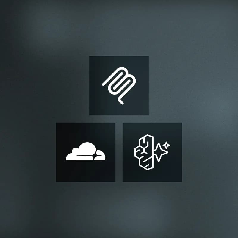 Logos of the Model Context Protocol and Cloudflare, with an AI brain icon